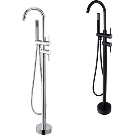 Bagno Italia miscelatore a colonna per vasca freestanding cromato con doccetta GL03 (1/3)
