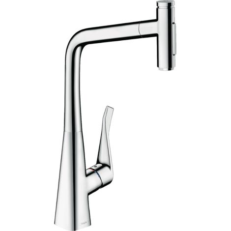hansgrohe Metris Select M71 Monomando de cocina 320, ducha (1/4)