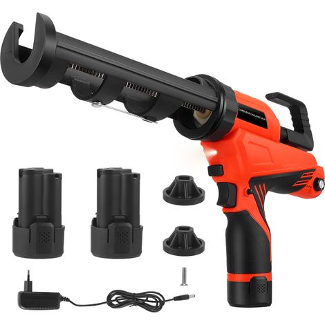 Pistolet à colle sans fil 12 V, équipé de 2 batteries, d'une lampe LED et de 6 vitesses, compatible avec les cartouches de colle de 300 ml, pour le scellement et le grattage. (1/5)