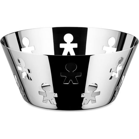 Alessi Cestino Traforato Girotondo in Acciaio D 20,5 Cm – Cestino Design Moderno per Tavola (1/5)