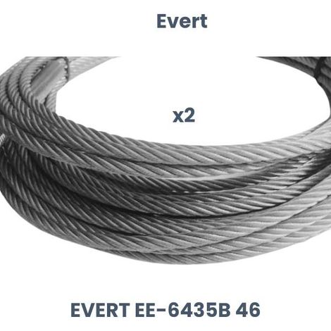 Repuesto Evert: Kit de cable de acero para elevador de cuatro postes Evert EE-6435B de 46 pulgadas (1/5)