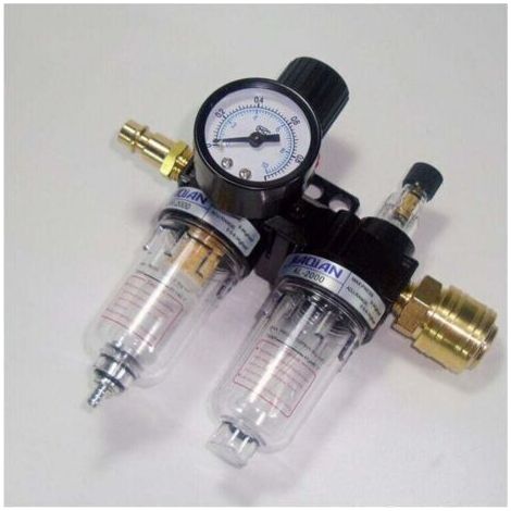 pair Filtre et régulateur de compresseur,Filtre régulateur 1 / 4 régulateur de pression d'air, séparateur huile - eau, outil pneumatique, régulateur filtre à deux raccords (1/3)