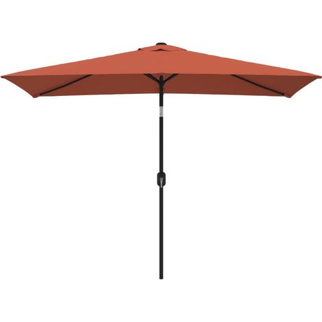 Ombrellone con palo in metallo 300 x 200 cm terracotta 020008136