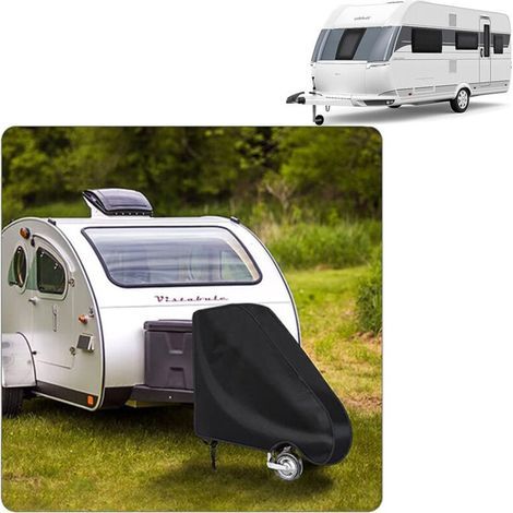 Housse de Timon remorques, Housse de Protection pour caravanes et remorques Attelage Universelle Couverture de remorquage Housse pour Tête d'attelage de Caravane Remorque - noir (1/5)