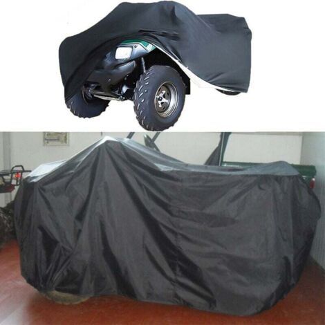 NALOOKAMIC  Extérieure Housse Bâche Protection pour ATV Moto Quad Imperméable Anti UV 145×85×98cm, ATV Quad Cover Lourd Housse de Vélo Electrique, Vêtements de voiture de plage,Noir