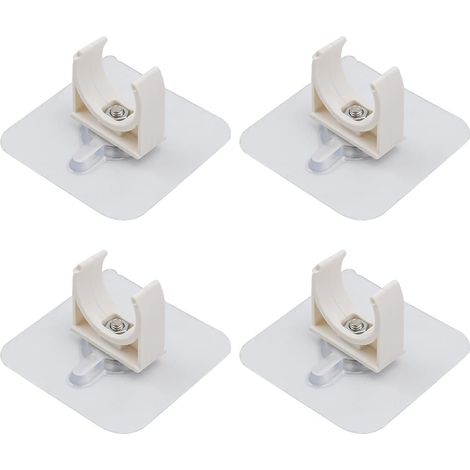 4Pcs 25mm Self Adhesive Plastic Pipe Clips,360 Adjustable Hose Clips,PVC Water Pipe Clamps,White Snap in Design,for Fixing Bracket of Water Pipe (1/5)