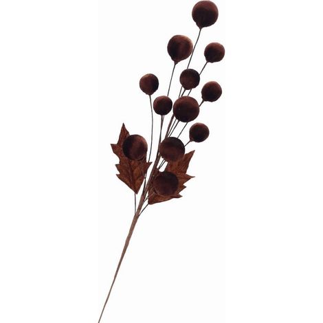 Boule De Décoration De Noël - Avec Branches Ornamentales - Sac En Velours - Pour Arbre De Noël Jardin Intérieur Fête - 1 Pièce