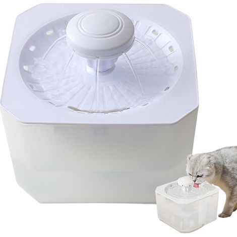 Fontaine distributeur d'eau pour chat, fontaine à eau automatique silencieuse pour chats, fontaine à eau de 2,5 l pour chats, distributeur d'eau pour chat de 2,5 l, fontaine à eau filtrée pour chat (1/4)