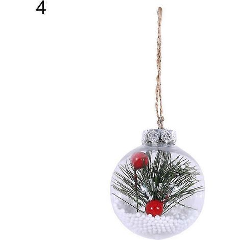 Boule de Noël transparente MengXi en forme de houx à suspendre, décoration pour sapin de Noël (1/5)
