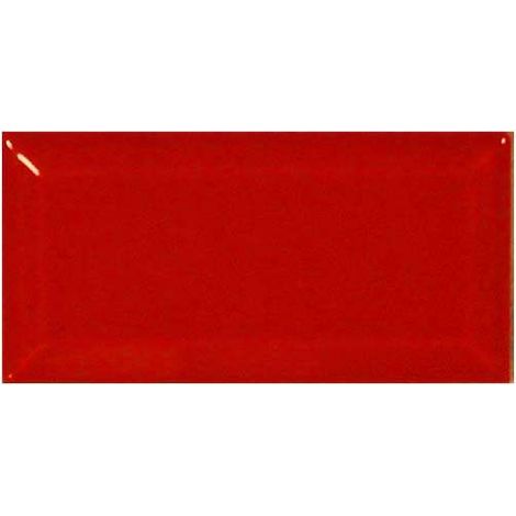Eiffel Art Construction – Carrelage mural relief métro parisien rouge brillant 7,5x15 cm – Pâte blanche pleine – Usage intérieur – Boîte de 0,50m2