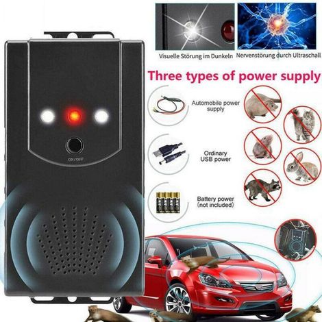 Répulsif Ultrason Anti-Fouine pour Voiture Auto Garage Maison Repeller Anti-Martres, Fouines, Renards, Ratons Laveurs et Rongeu