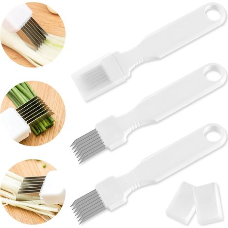 Juego de 3 ralladores, que incluye un rallador de cebolleta, un rallador de verduras, apto para alimentos, ajo, frutas, ensaladas de plátano y un rallador rápido para uso rápido, adecuado para cocinas (1/5)