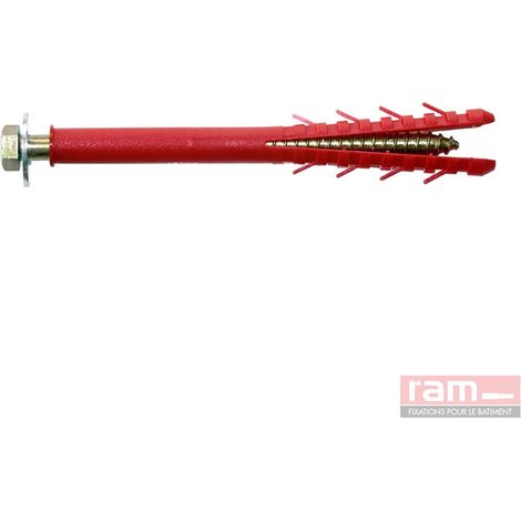 Sanitaire-Distribution – Cheville pour chauffe-eau 14x130 – Fixation béton armé – Lot de 4 unités – Vissage rapide en série
