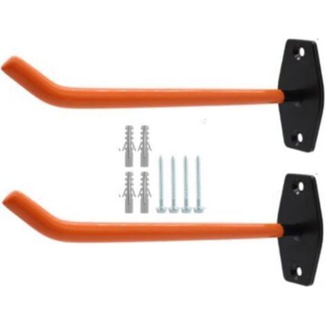 Lot de 2 supports de pneu à encre pour support de rangement mural 26 cm Grands crochets de garage pour organiser garages, roues de pneus, échelle (1/4)