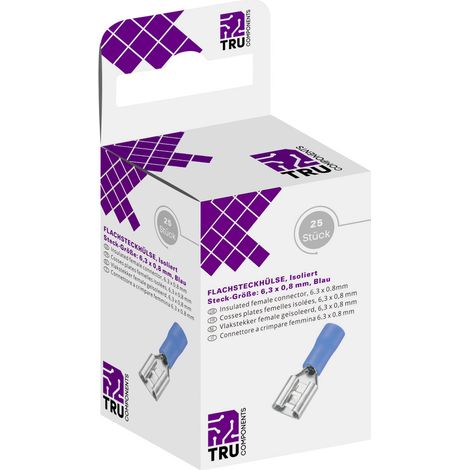 TRU COMPONENTS T1904C039 Flachsteckhülsen-Sortiment Steckbreite: 6.30 mm Steckdicke: 0.80 mm 180 ° (1/2)