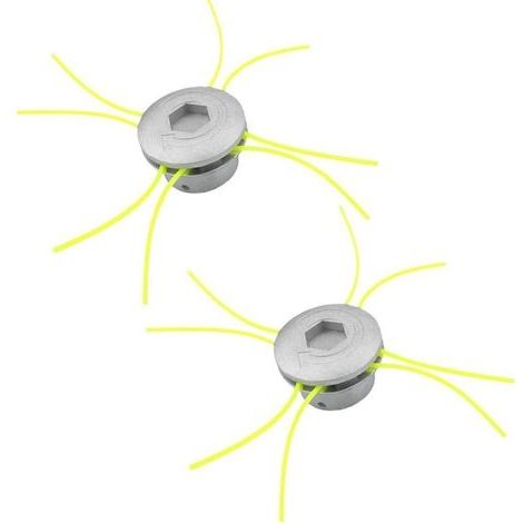 Tete de Coupe Debroussailleuse, 2 pièces Aluminium Fils Tête Coupe-Bordure, 8 Lignes Tête Coupe-Bordure, Tete Debroussailleuse Universelle pour Jardin Accessoires de Tête de Tondeuse à Gazon (1/5)