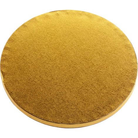 Dekora - Vassoio Torta Rotondo in Cartone Dorato - Diametro 25 cm (1/2)