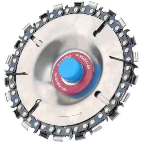 Disque à meuler rouge de 100 mm (4 pouces) avec 22 dents, pour la sculpture sur bois. (1/5)