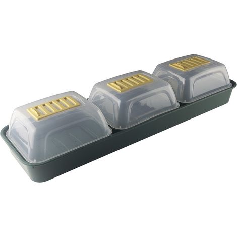 Rapid Grow Window Mini-Gewächshäuser mit Fensterkasten, 3er-Set, Grün/Transparent NORTENE