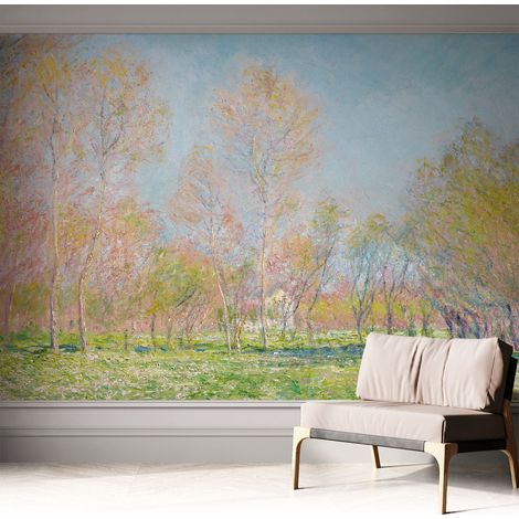 Selbstklebend Tapete modern - Wanddeko für Küche - Klebefolie Wand - luxus Look Frühlingspark 312x219 cm (1/5)