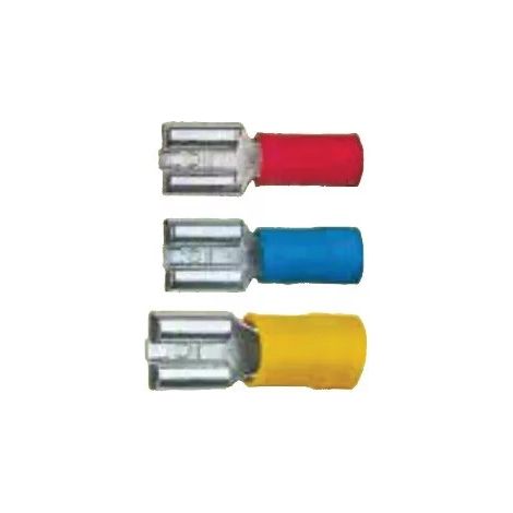 Fiches plates femelles pré-isolées PVC - Rouge - 2,8 x 0,5 - 0,5 - 1,5