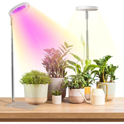 Lampes de culture pour plantes d'intérieur à spectre complet, lampe de 48 LED pour plantes d'intérieur avec 2 options de fixation, 3 spectres au choix, 3/9/12 heures, 10 niveaux de luminosité, lot de 