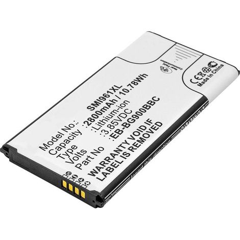 Batteria CoreParts agli ioni di litio da 10,64 Wh, 3,8 V, 2800 mAh con NFC per Samsung EB-BG900BBC, mobx-BAT-SMI961XL