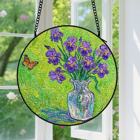 15cm Suspension vitrail pour fenêtre, accroche-soleil coloré, décoration maison et jardin, cadeau pendaison de crémaillère (1/5)