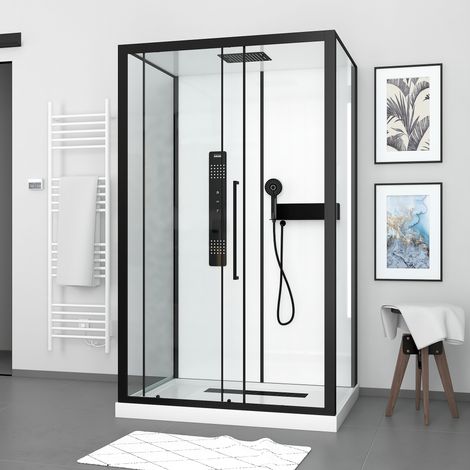 Cabina doccia 115x90x210 cm con ricevitore + SCHIED 90 mm + griglia lineare - FACTORY 2 (1/5)
