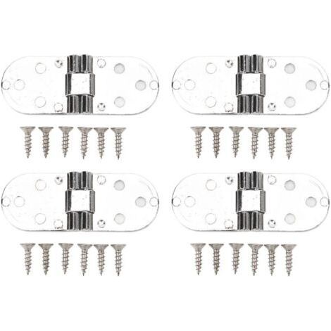 Lot de 4 jeux de charnières rabattables 180° – Alliage de zinc – Chromé brillant – Épaisseur 2,2 mm (1/5)