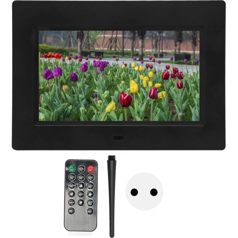 Cadre Photo Numérique 7 Pouces Écran IPS HD avec USB, Carte Mémoire, Lecture Audio‑Vidéo, Album Électronique 100‑240V Prise UE (1/5)