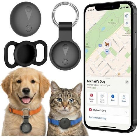 Collier GPS Chat, Chien Traceur sans Frais Mensuels, Compatible avec iOS et Android, Suivi en Temps Réel Traceur Collier Traceur Chat, Batterie Longue durée avec étanche Traceur Animal, Noir (1/5)