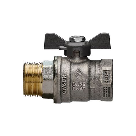 Valvola a sfera a passaggio totale mf con farfalla junior-sfer  3/4 DN 20  PN 40RB (1/2)