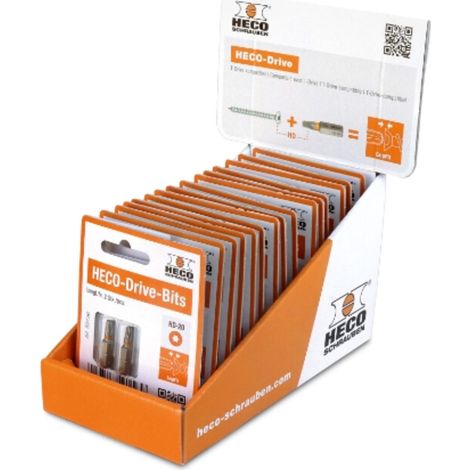 HECO Blister-Tray, HD-20, orange, 15 Blister mit jeweils 2 Bits (1/2)