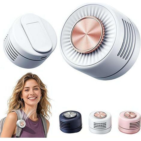2 ventilateurs portables clip sans pales, recharge USB, ventilateur personnel-Blanc (1/5)