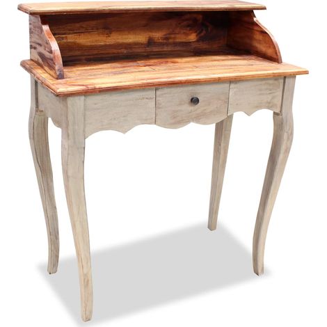 Bureau Informatique, Table de travail, Meuble de Bureau Bois de récupération massif 80 x 40 x 92 cm HYB54627 (1/5)
