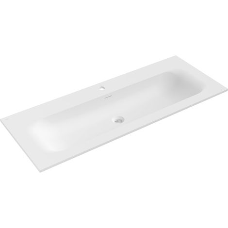 Mexen Vela lavabo empotrado en encimera 121 x 46,5 cm, blanco mate - 25231201
