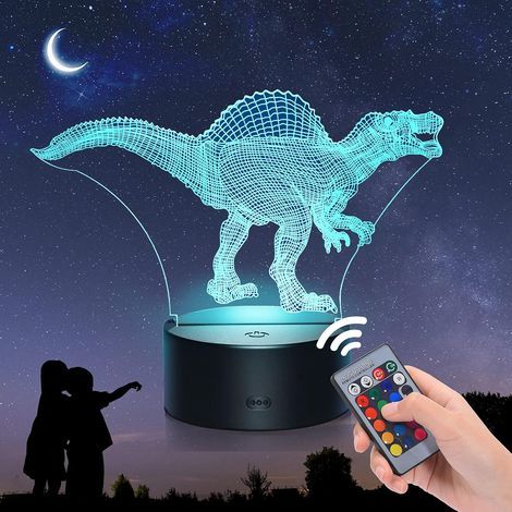 Children's Night Light, 3D Spinosaurus Night Light, 16 Colors (1/5)