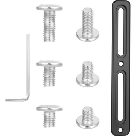 Portabotellas para bicicleta, soporte ajustable para portabidones de bicicleta de carretera y de montaña, 2 ranuras 6 tornillos 1 llave (negro) (1/4)