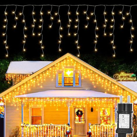 Rideau De Lumières Intérieur 3x2m, Guirlande De 200 LED, Rideau Extérieur Avec Prise, 8 Modes Pour Gardine, Mur, Chambre À Coucher, Mariage, Fête Et Décoration De Noël (1/5)