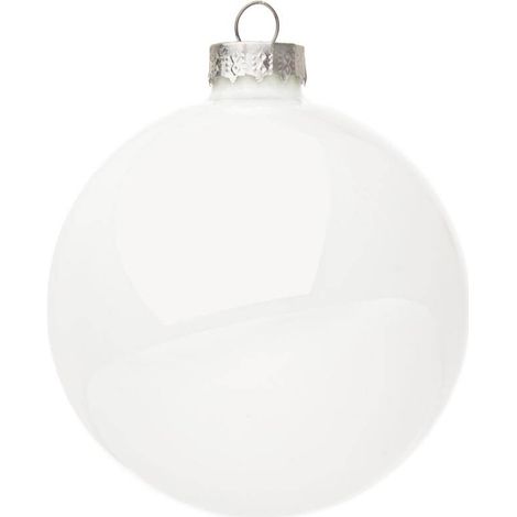 Sfera natalizia Bizzotto vetro bianco lucido ø8