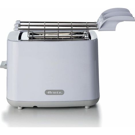 Ariete 147 Breakfast Tostapane 2 Slot 7 Livelli di Doratura Espulsione Automatica Pulsante Stop Pinze Acciaio Inox 760W colore Bianco
