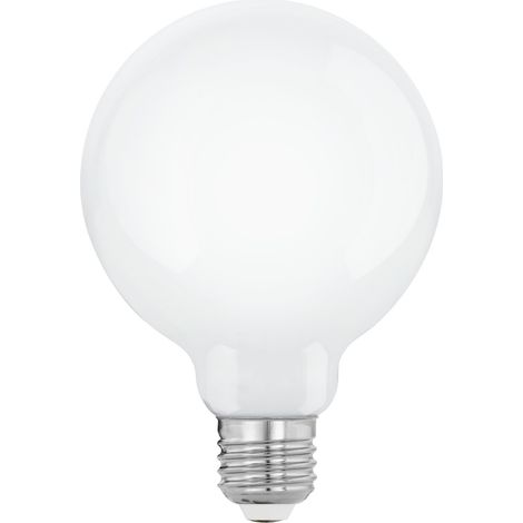 Lampe LED E27 dimmable, ampoule globe en verre opaque, 7,5 watts (1/5)