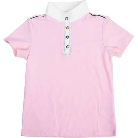 T-shirt d'équitation sport confortable et tendance pour filles, manches courtes (rose 130)