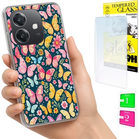 Coque arrière pour Oppo A40 / A40m / A60 5G avec motif papillons et verre trempé (1/5)