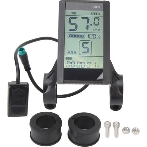 LCD-Display für Elektrofahrräder (24 V, 36 V, 48 V), Modell S830, mit wasserdichtem 5-Pin-Anschluss, passend für Elektrofahrräder und Elektroroller. (1/5)