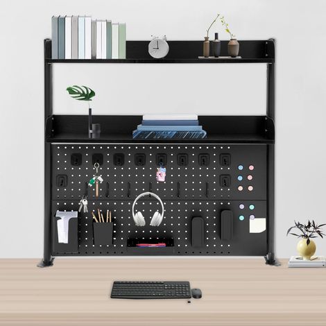 étagère de bureau de panneau de trou de pince, étagère de rangement d'économie d'espace de grande capacité, 100  95  12,5 cm (1/5)
