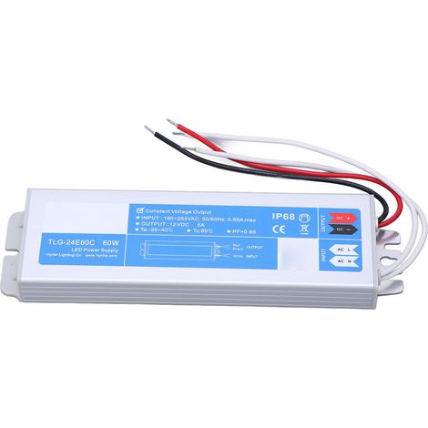 Alimentation LED convertisseur de pilote étanche 180-264VAC entrée tension constante 60W sortie DC12V 5A (1/5)