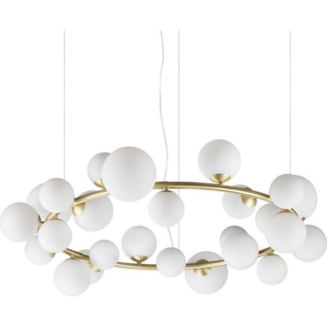 Ideal Lux PERLAGE Suspension globe blanche 25x G9 (1/2)