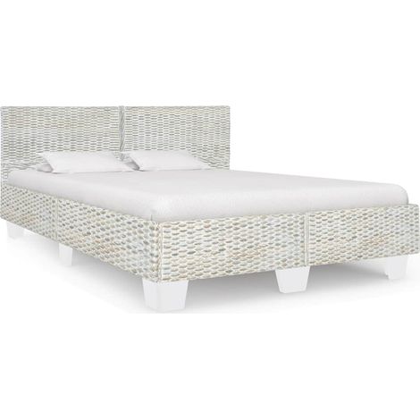 Maison Exclusive - Cadre de lit Gris Rotin naturel 160 x 200 cm (1/5)
